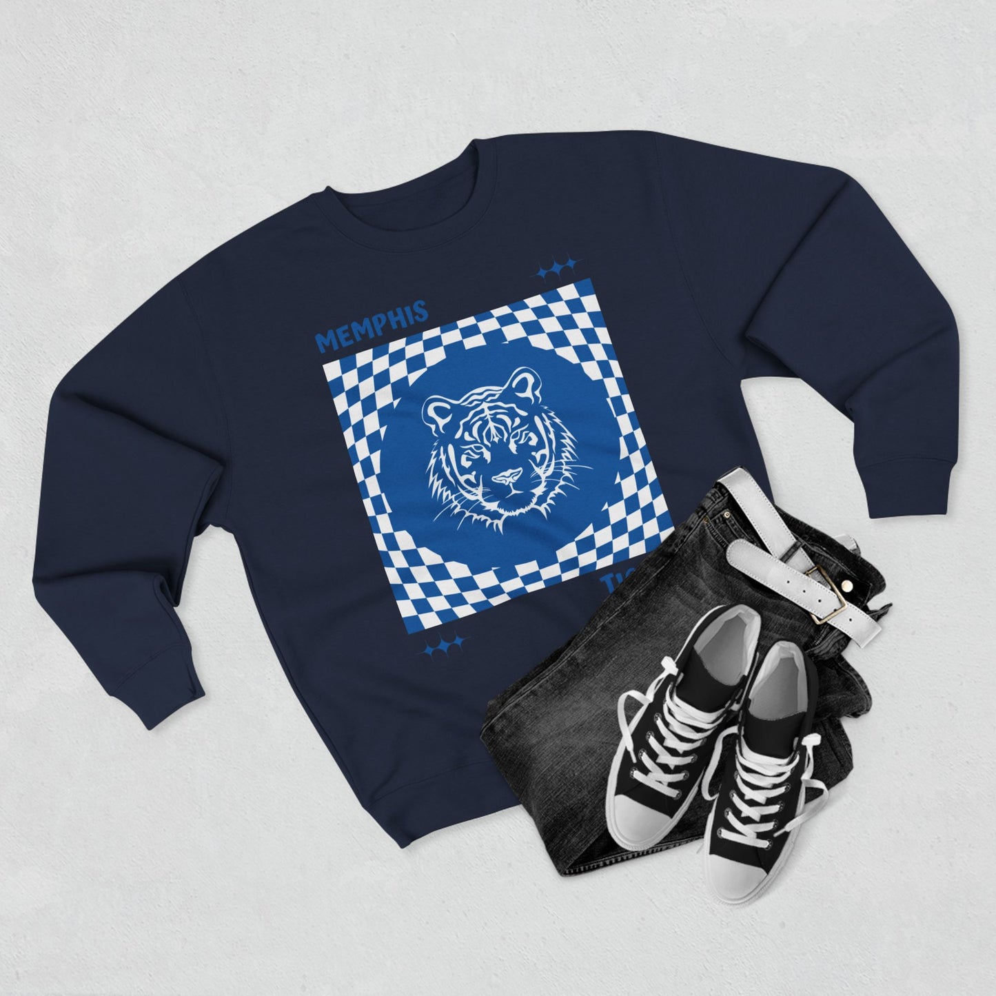 “Memphis Tigers Checkered” Crew Neck