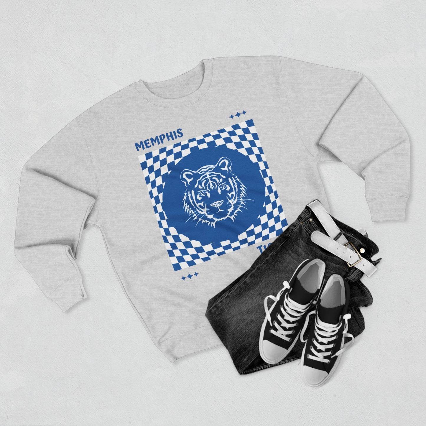 “Memphis Tigers Checkered” Crew Neck