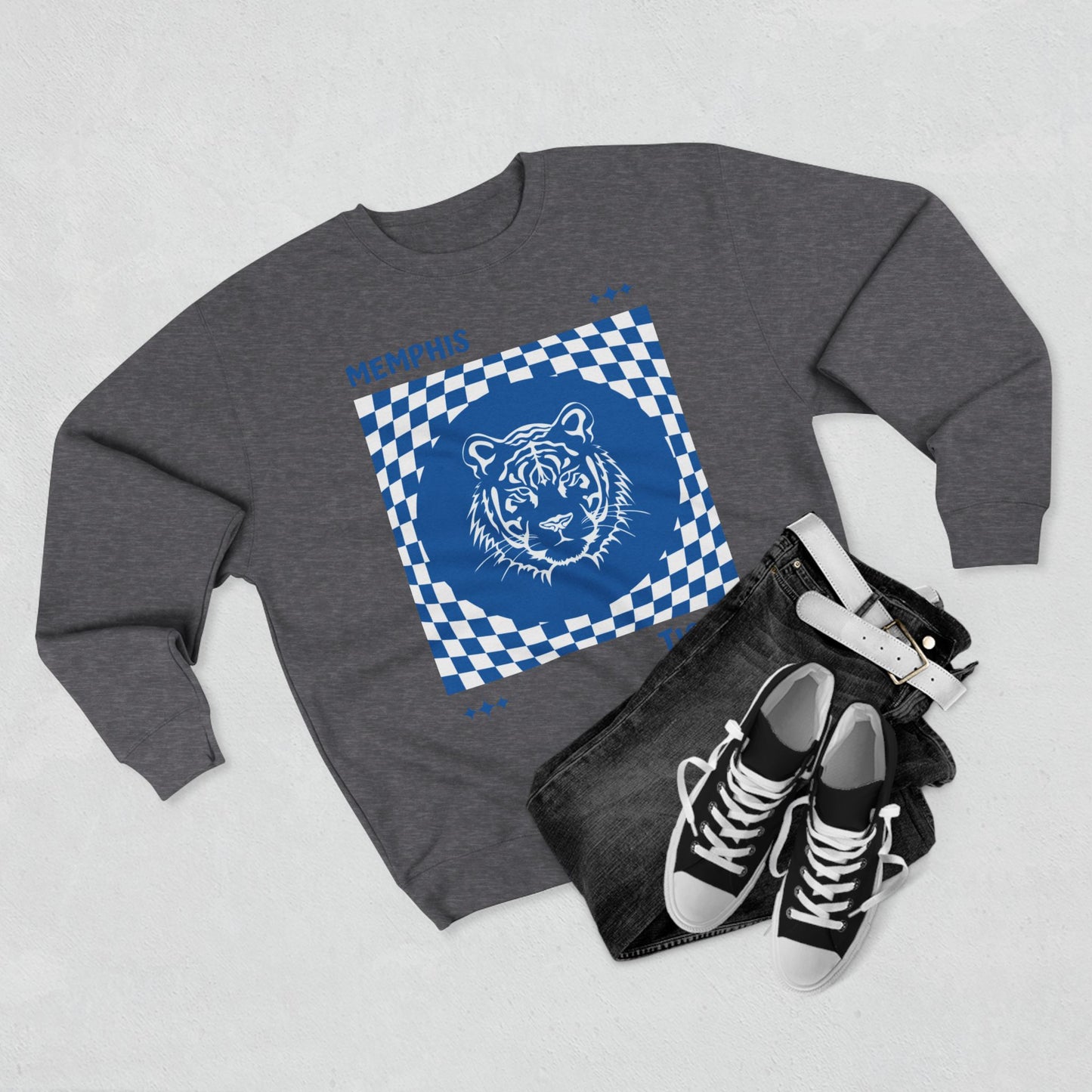 “Memphis Tigers Checkered” Crew Neck