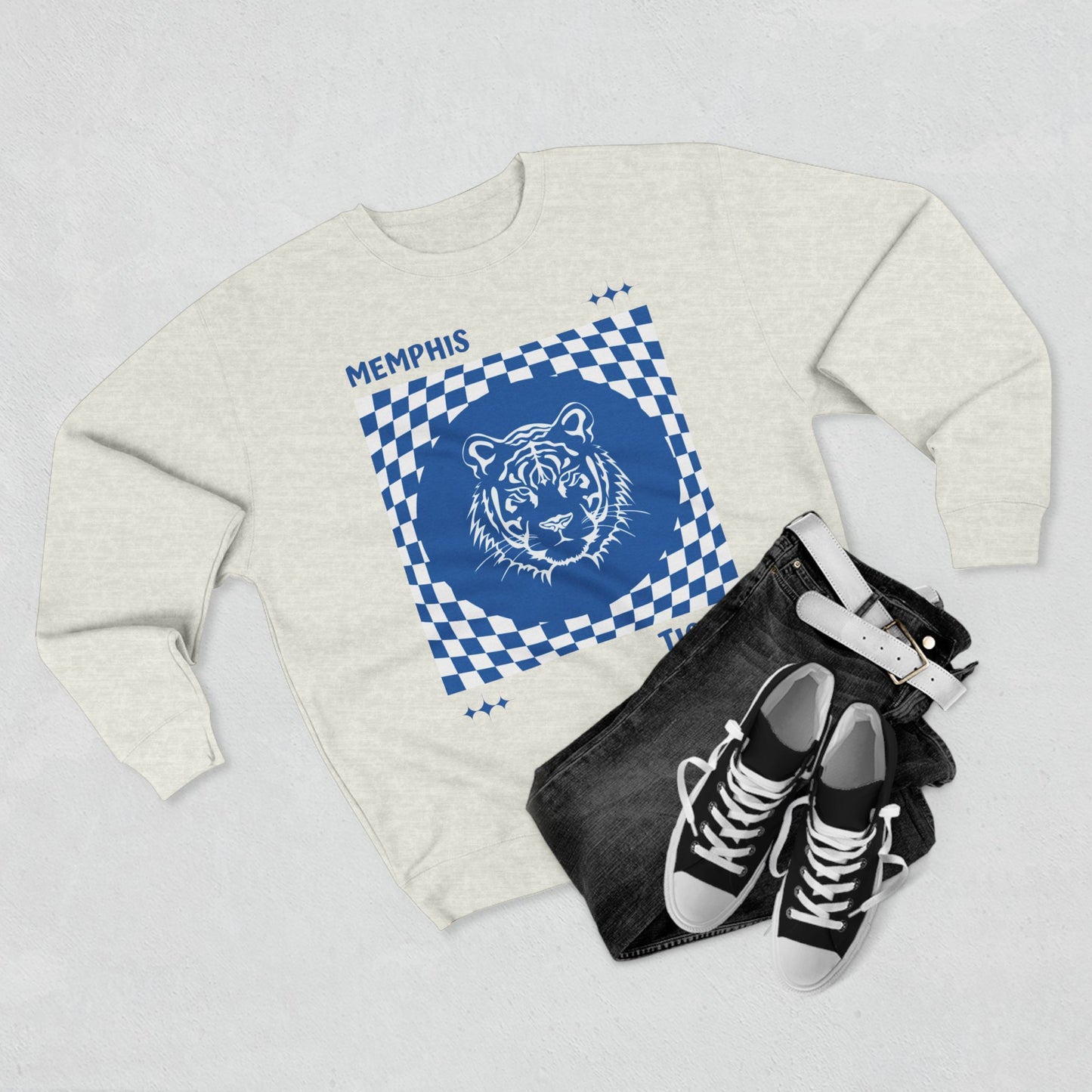 “Memphis Tigers Checkered” Crew Neck